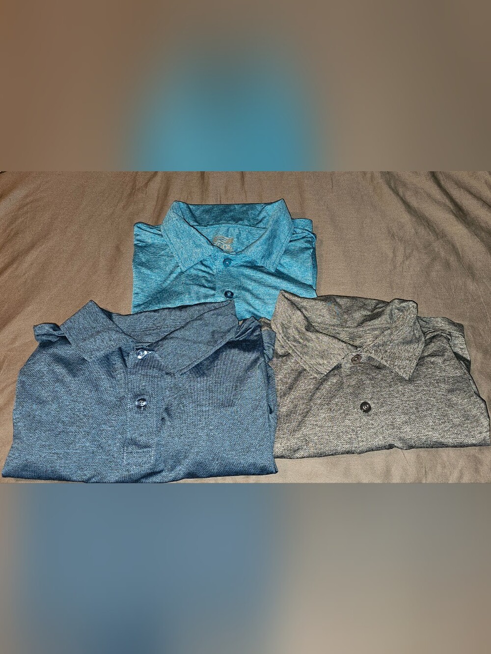 32 Degrees Men's Cool Polo Golf Bundle Of 3 - Teal, Blue, and Gray